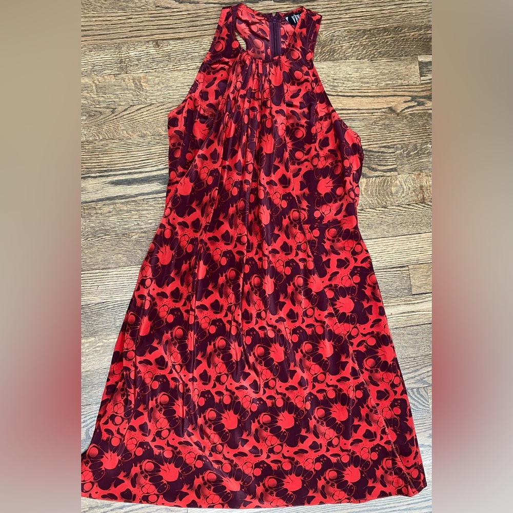 Vena Cava Floral Red Halter Silk Dress size 2